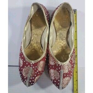 Indian Juttis  Wedding Bridal Shoes Jutti Size 5 US women 8 9.75 In Reebok Soles